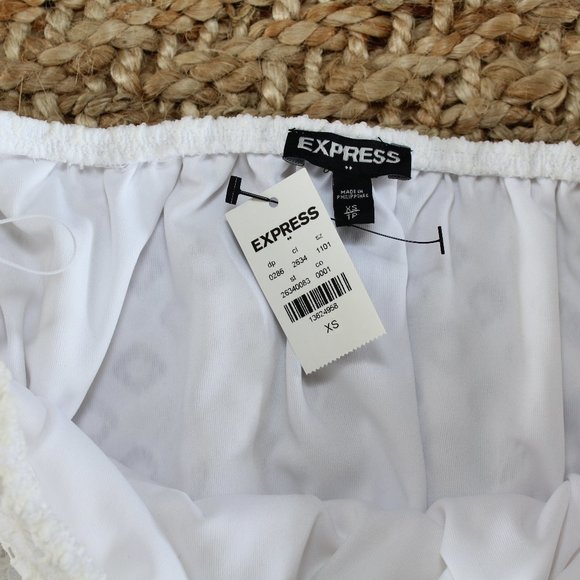 New Express  Off the shoulder lace white top XS - Picture 3 of 4